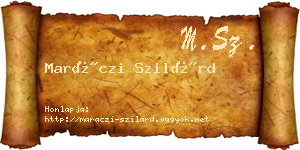 Maráczi Szilárd névjegykártya